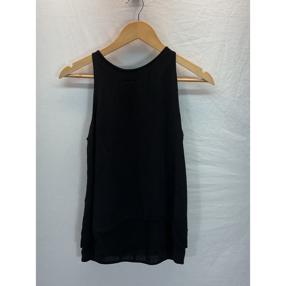 Theory Black Silk Sleeveless Tank Top‎ Blouse SM Minimal Layered flowy chiffon